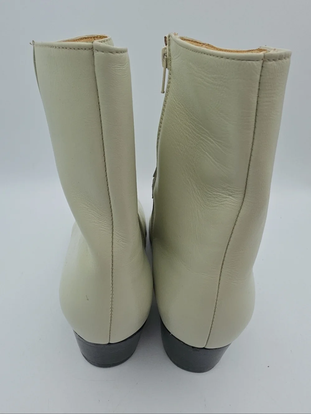El Besserro Men's Genuine Leather Ivory Dress Boots Mex 27 US Size 9